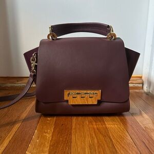 ZAC - Zac Posen Eartha Flap Bag Burgundy Leather